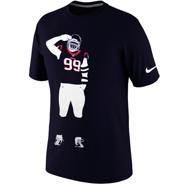 Men NFL JJ Watt Houston Texans Nike Silhouette TShirt Navy Blue